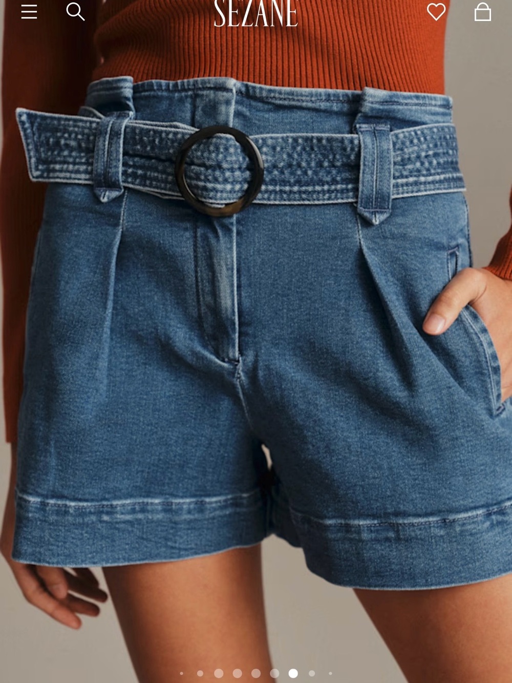 Sezane Rome Shorts Deep Blue - Size 6